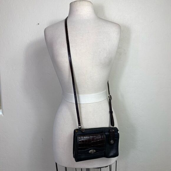 Brighton Black and Brown Crossbody Bag Hudson Organizer - Picture 7 of 12